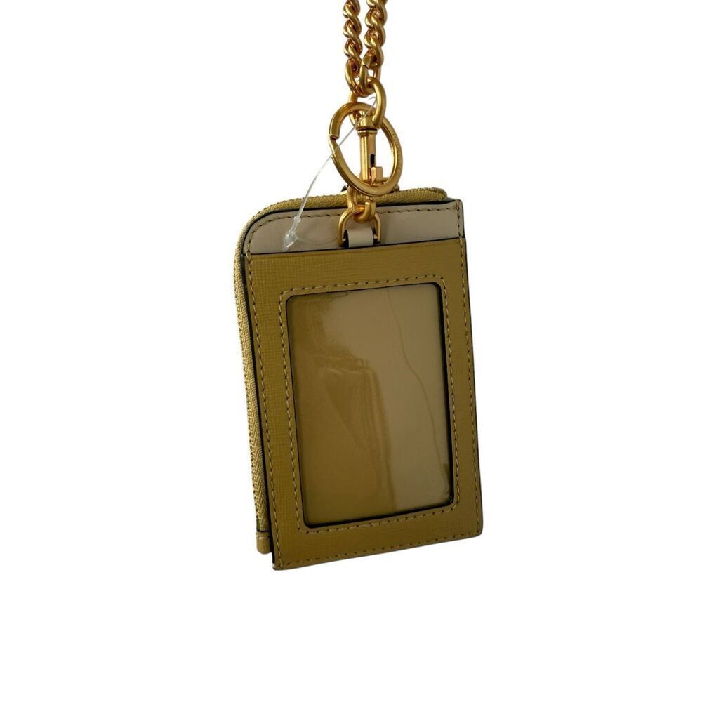 NWT Tory Burch Robinson Colorblock Lanyard Card Holder Beeswax Women's One Size - Picture 4 of 8